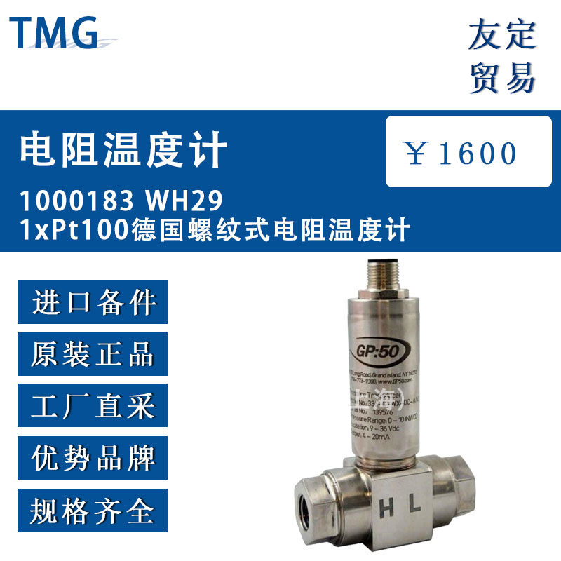 德國TMG  1000183 WH291xPt100螺紋式電阻溫度計
