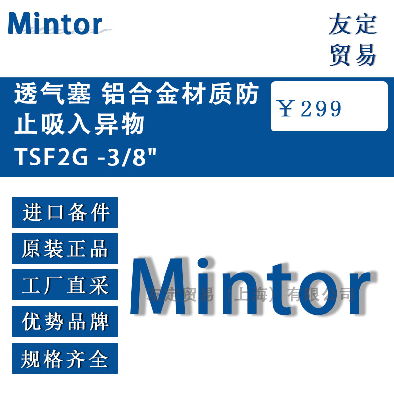 意大利Mintor TSF2G -3/8'透氣塞 鋁合金材質防止吸入異物